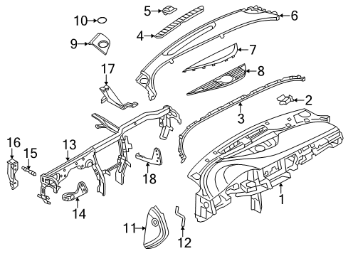 2013 Audi S8 Instrument Panel Diagram