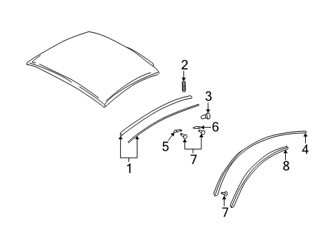 2002 Audi TT Exterior Trim - Roof Diagram 2