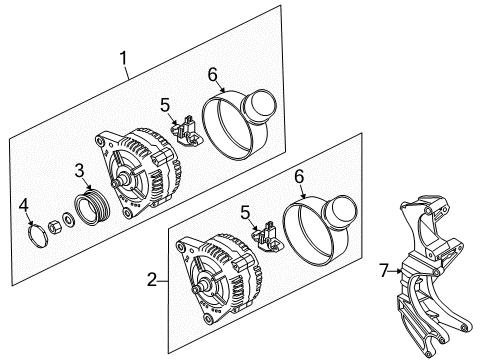2010 Audi Q7 Alternator Diagram for 021-903-016-LX