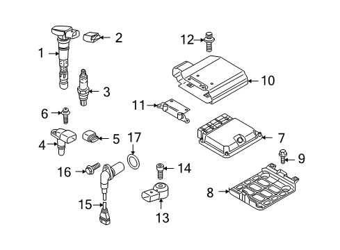 2009 Audi TT Quattro Knock Sensor Diagram for 030-905-377-D