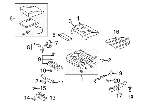2008 Audi A5 Quattro Occupant Sensor Diagram for 8T0-898-522-P