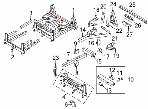 2011 Audi R8 Radiator Support Diagram for 420-806-591-A