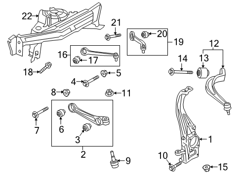 2020 Audi e-tron Sportback Front Suspension Components Diagram
