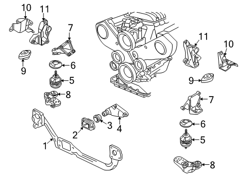 2000 Audi A4 Engine & Trans Mounting Diagram 3