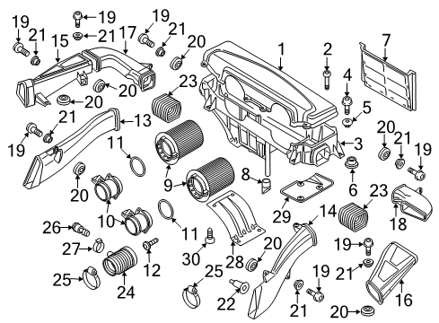 2015 Audi R8 Air Filter Diagram for 420-133-843-B