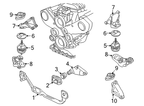 2000 Audi A4 Engine & Trans Mounting Diagram 4