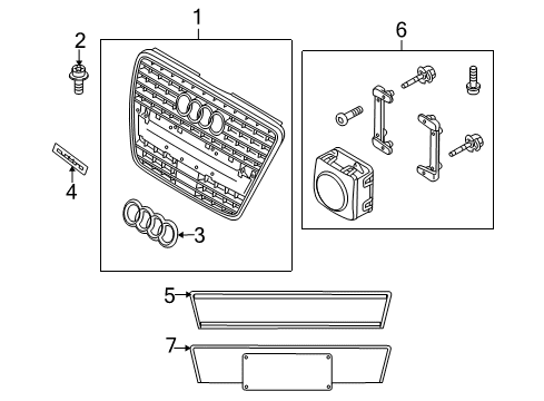 2011 Audi Q7 Grille & Components Diagram