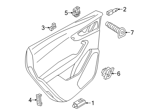 2023 Audi RS Q8 Interior Trim - Rear Door Diagram