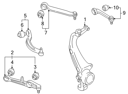 2002 Audi Allroad Quattro Front Suspension Components Diagram