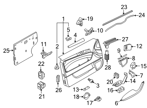 2006 Audi A3 Quattro Interior Trim - Front Door Diagram