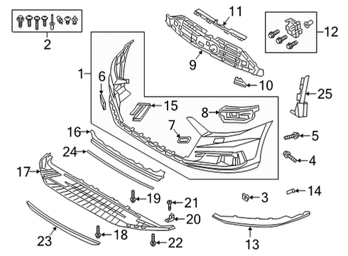 2020 Audi A8 Quattro Bumper & Components - Front Diagram 2