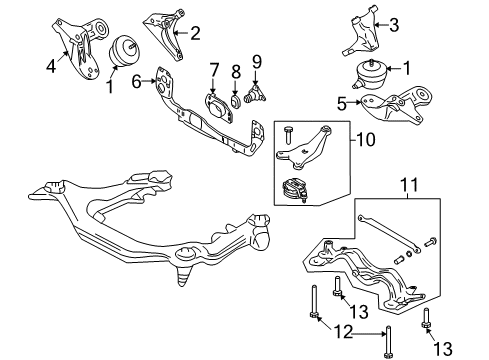 2007 Audi S4 Engine & Trans Mounting Diagram 2