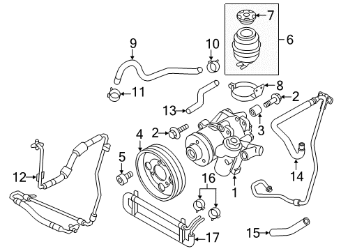 2012 Audi Q5 P/S Pump & Hoses Diagram