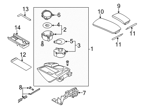 2015 Audi Q7 Cup Holder Diagram for 4L1-862-534-A-6PS