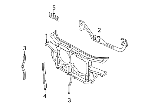 2000 Audi A6 Quattro Radiator Support Diagram for 4B3-805-588-D