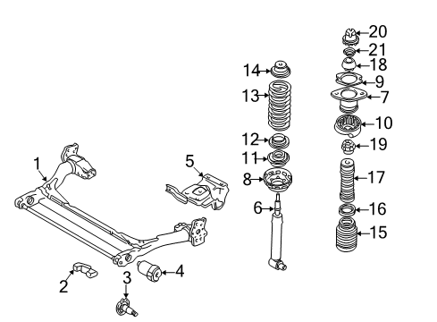 2001 Audi A4 Strut Diagram for 8D5-513-031-L