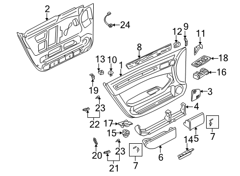 2003 Audi S6 Interior Trim - Front Door Diagram