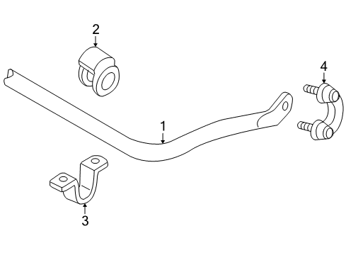 2008 Audi A4 Quattro Stabilizer Bar & Components Diagram 4