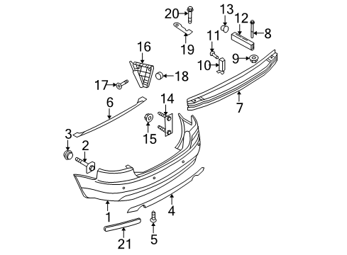 2006 Audi S4 Bumper & Components - Rear Diagram 3