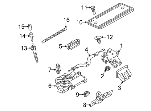 2022 Audi RS7 Sportback Lift Gate - Lock & Hardware Diagram