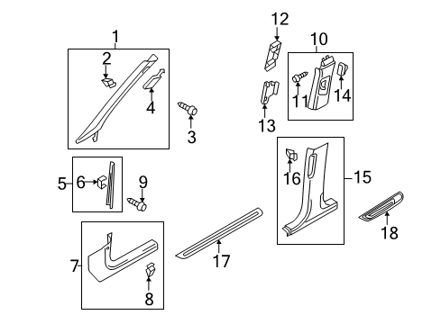 2012 Audi A4 Quattro Interior Trim - Pillars Diagram 2