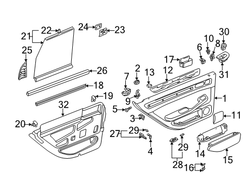 2001 Audi Allroad Quattro Interior Trim - Rear Door Diagram