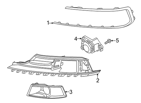 2021 Audi A8 Quattro Grille & Components Diagram 5