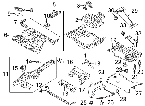 2011 Audi A4 Quattro Rear Floor & Rails Diagram 2