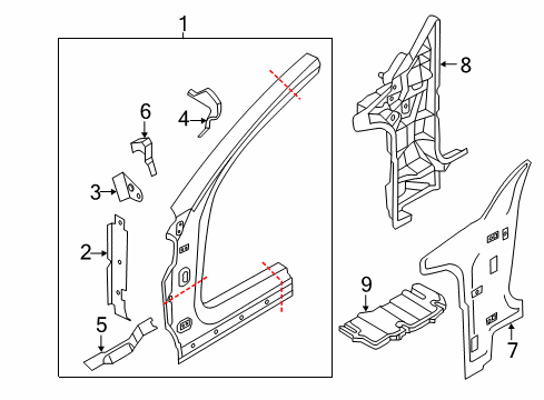 2013 Audi S8 Hinge Pillar
