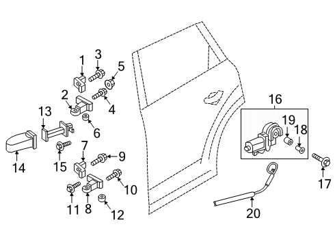 2025 Audi Q7 Rear Door - Lock & Hardware Diagram 2