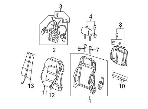 2010 Audi A6 Quattro Front Seat Components