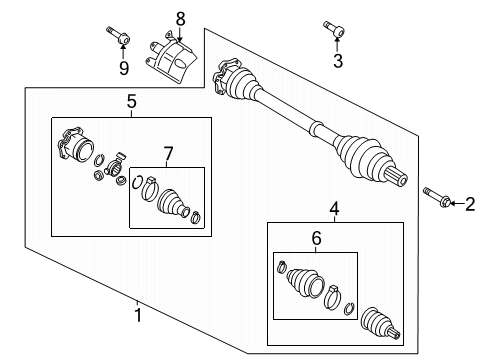 2013 Audi allroad Drive Axles - Front Diagram