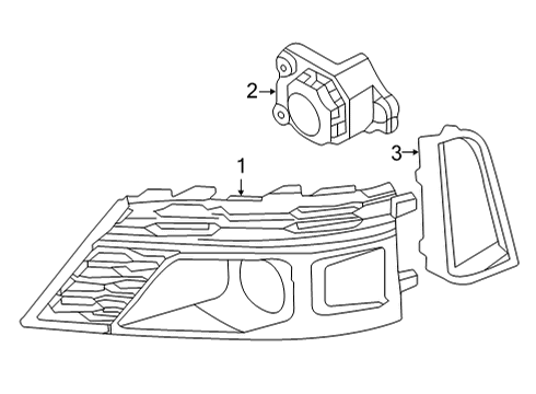 2021 Audi A8 Quattro Grille & Components Diagram 2