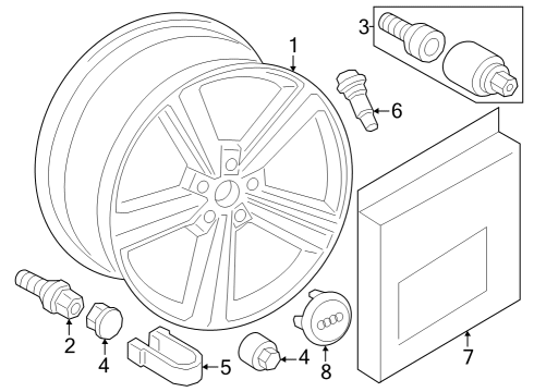 2024 Audi SQ8 e-tron Sportback Wheel Diagram for 4KE-601-025-P
