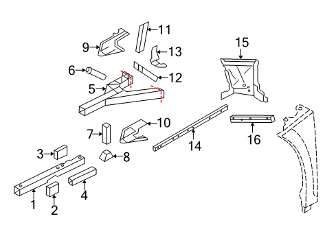 2014 Audi R8 Structural Components & Rails