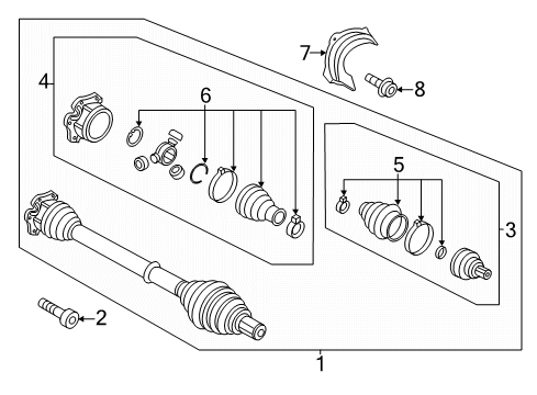 2024 Audi S5 Sportback Drive Axles - Front Diagram
