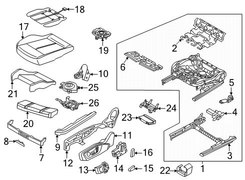 2025 Audi SQ6 e-tron Driver Seat Components