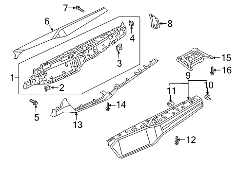 2020 Audi S7 Sportback Lower Instrument Panel Diagram 2