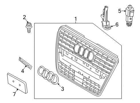 2010 Audi Q5 Grille & Components Diagram