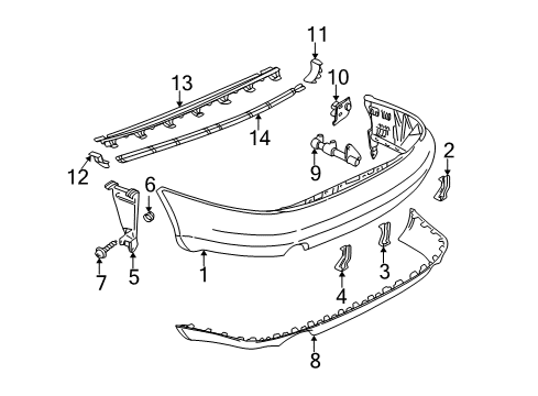 2000 Audi A4 Bumper & Components - Rear Diagram