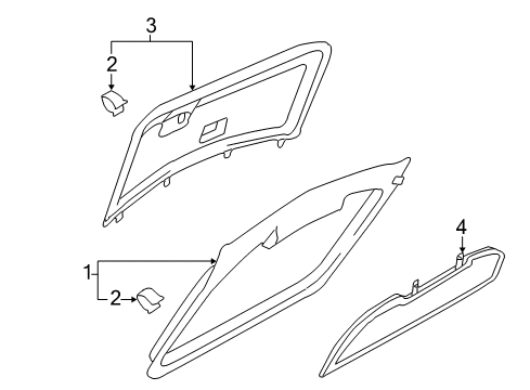 2002 Audi TT Interior Trim - Lift Gate Diagram
