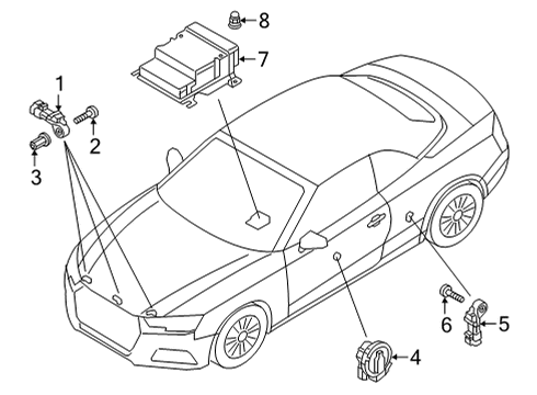 2024 Audi RS5 Sportback Air Bag Components Diagram