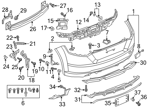 2017 Audi TTS Quattro Bumper & Components - Rear Diagram