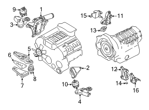2000 Audi A6 Quattro Engine & Trans Mounting Diagram 3