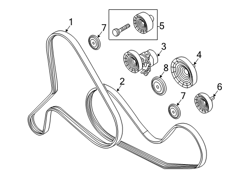 2022 Audi S5 Belts & Pulleys Diagram