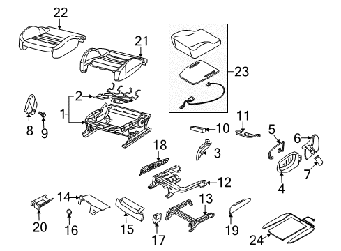 2007 Audi Q7 Front Seat Components Diagram 2