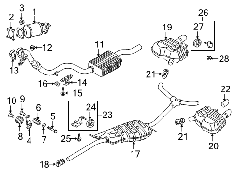 2020 Audi A5 Sportback Catalytic Converter Diagram for 4M0-254-252-SX