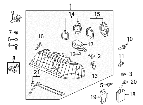 2001 Audi S8 Bulbs Diagram