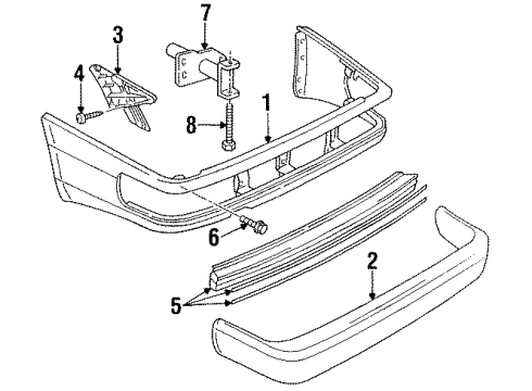 1995 Audi Cabriolet Bumper & Components - Rear Diagram