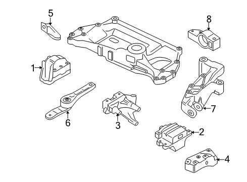 2012 Audi A3 Engine & Trans Mounting Diagram 2